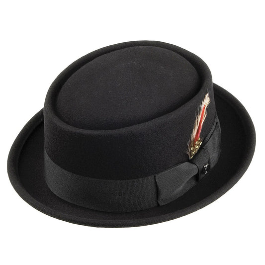 Sombrero Pork Pie de lana de Jaxon & James - Negro