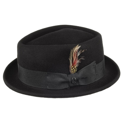 Sombrero Pork Pie Copa Diamante de Jaxon & James - Negro