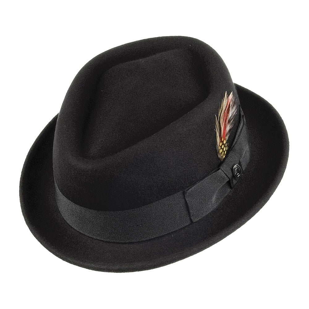 Sombrero Pork Pie Copa Diamante de Jaxon & James - Negro