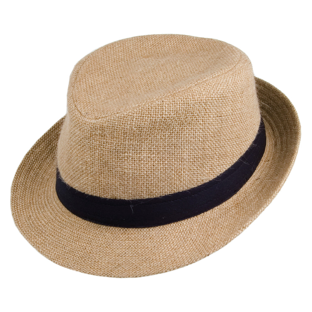 Sombrero Trilby de yute de Jaxon & James - Beige Arena