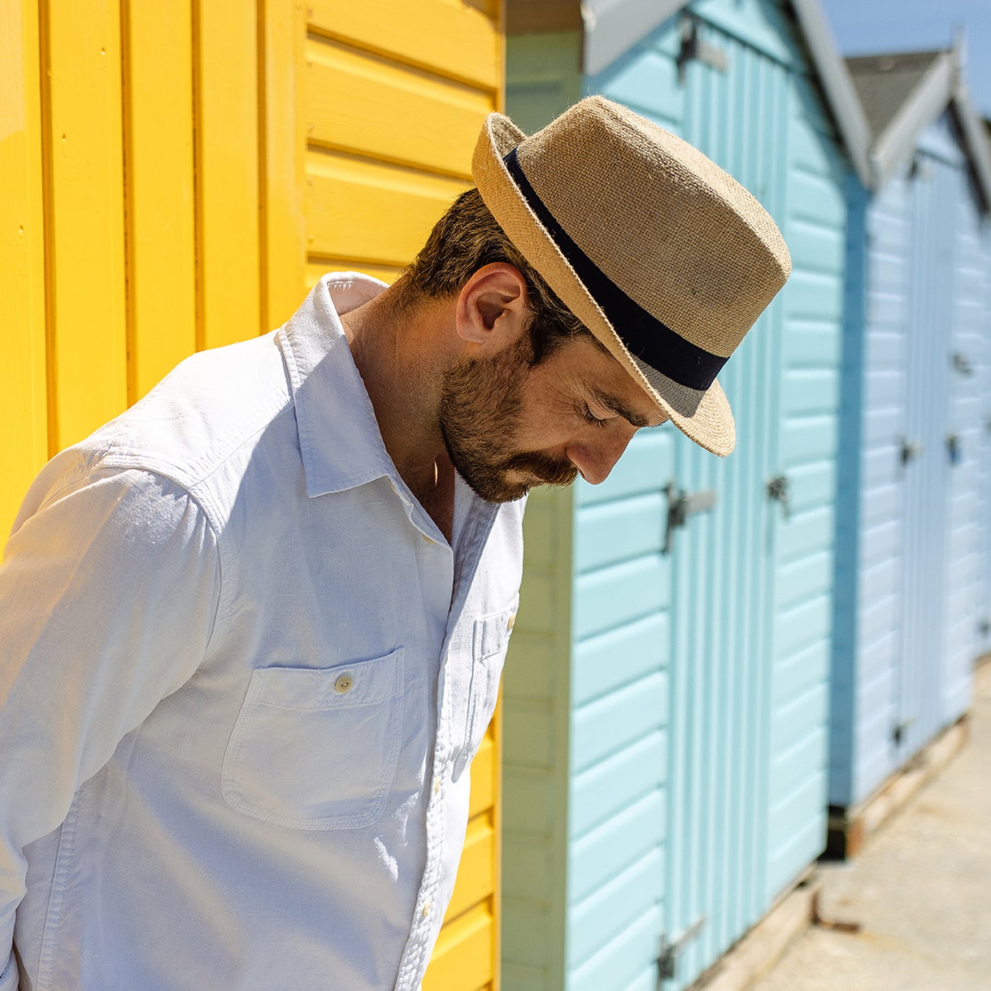Sombrero Trilby de yute de Jaxon & James - Beige Arena