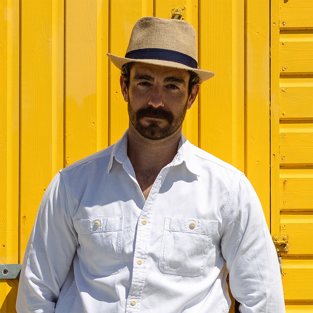 Sombrero Trilby de yute de Jaxon & James - Beige Arena