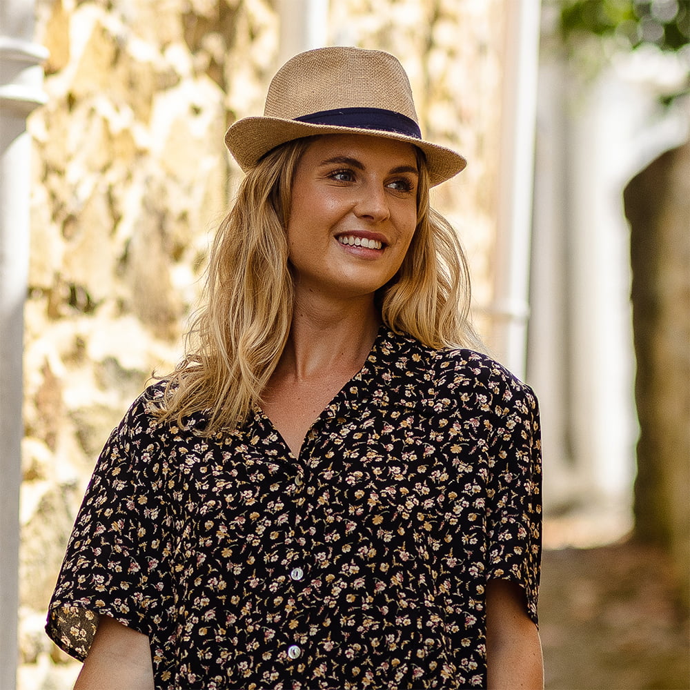 Sombrero Trilby de yute de Jaxon & James - Beige Arena