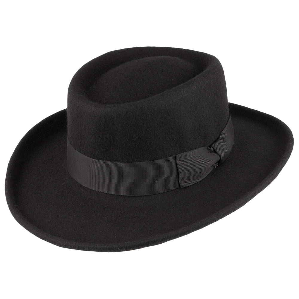 Sombrero Gambler flexible de lana de Jaxon & James - Negro