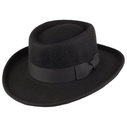 Sombrero Gambler flexible de lana de Jaxon & James - Negro