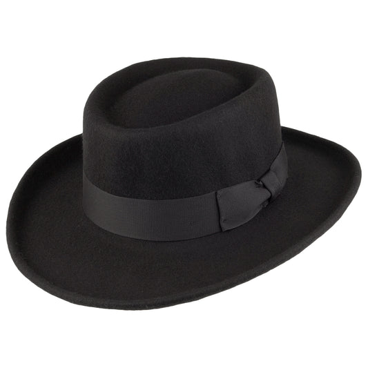 Sombrero Gambler flexible de lana de Jaxon & James - Negro