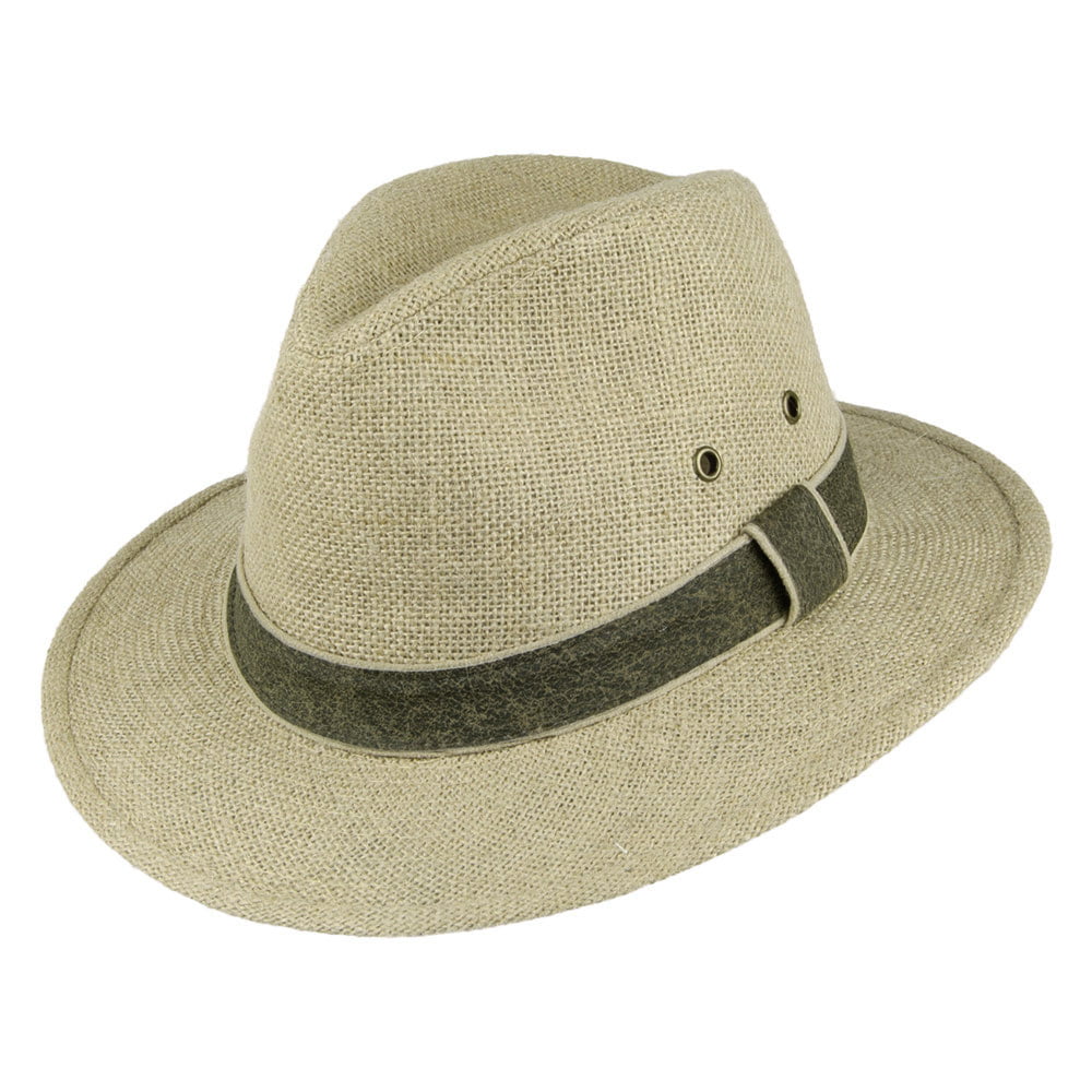 Sombrero Safari de yute de Dorfman Pacific - Beige
