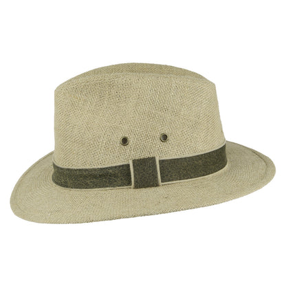 Sombrero Safari de yute de Dorfman Pacific - Beige