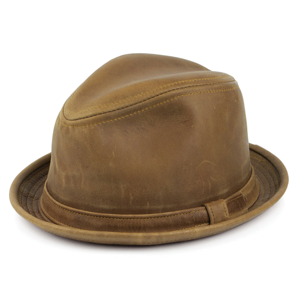 Sombrero Trilby Vintage de piel de New York Hat Company - Marrón