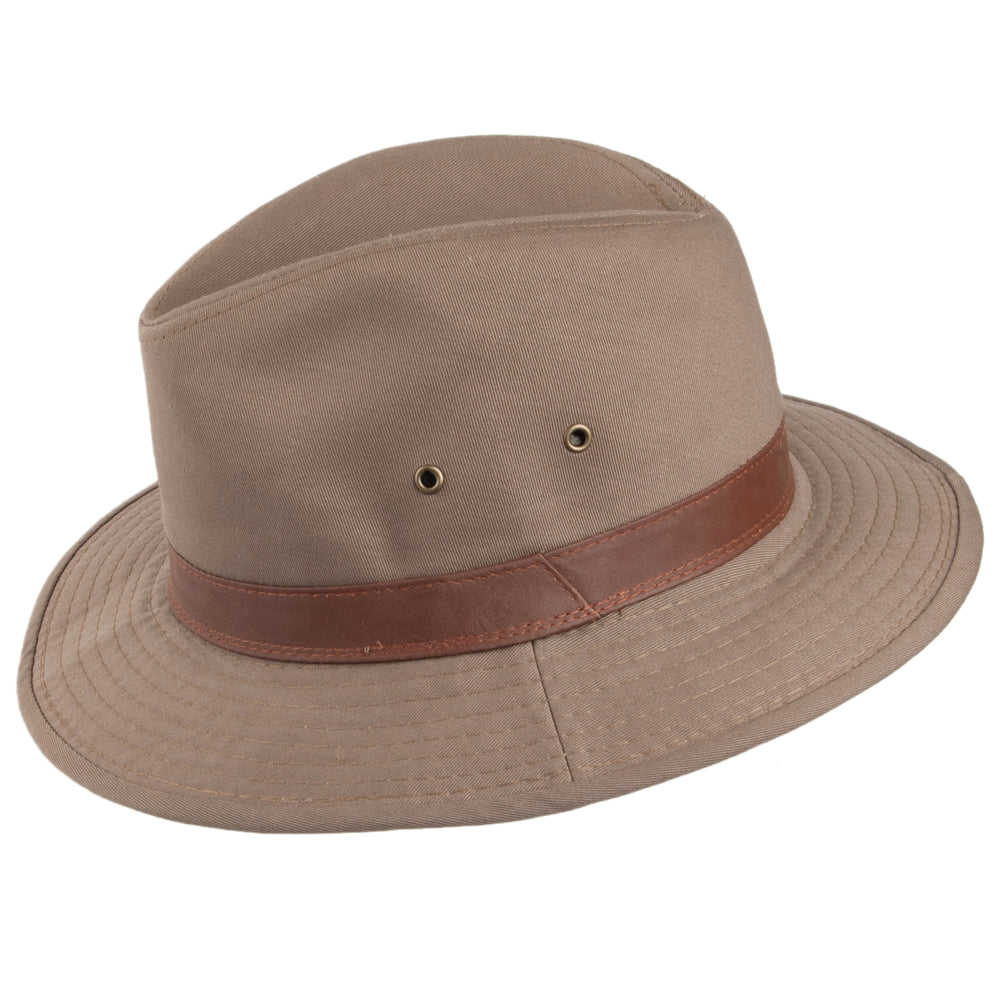 Sombrero Safari Resistente a lloviznas de algodón de Dorfman Pacific - Corteza
