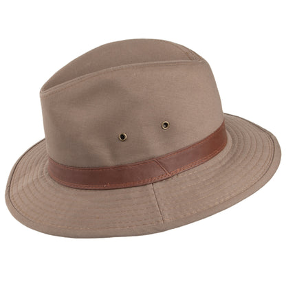 Sombrero Safari Resistente a lloviznas de algodón de Dorfman Pacific - Corteza