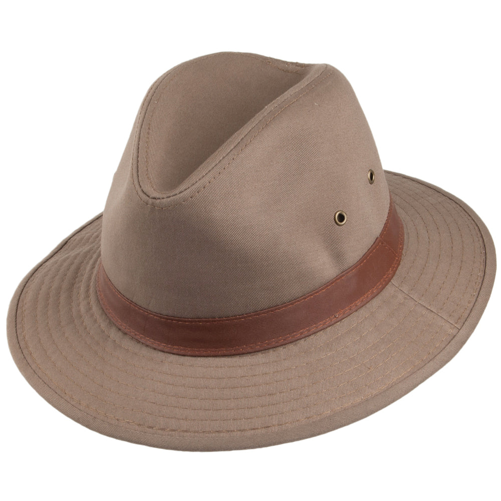 Sombrero Safari Resistente a lloviznas de algodón de Dorfman Pacific - Corteza