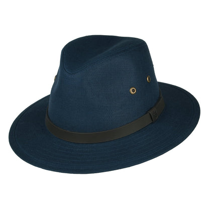 Sombrero Safari de lino irlandés de Failsworth - Azul Marino