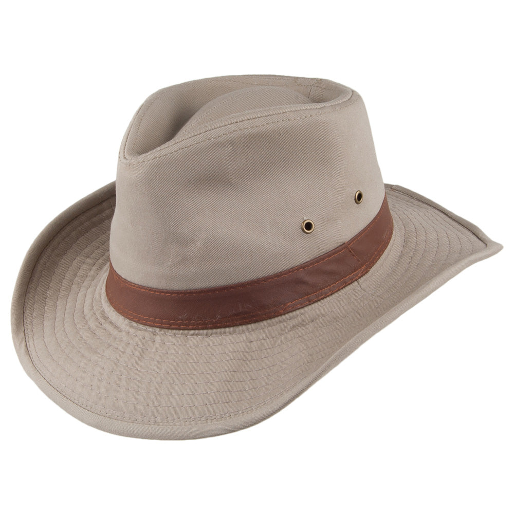 Sombrero Outback de algodón de Dorfman Pacific - Kaki