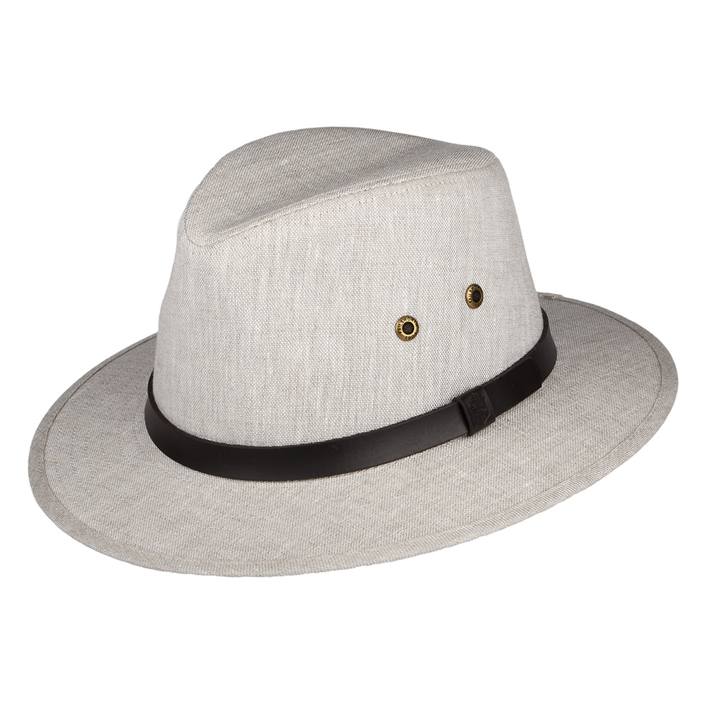 Sombrero Safari de lino irlandés de Failsworth - Mezcla de naturales