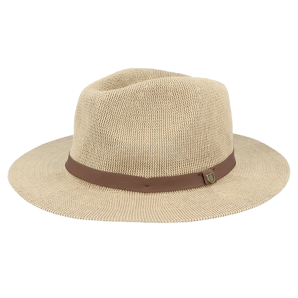 Sombrero Fedora Messer plegable tejida de Brixton - Beige Arena