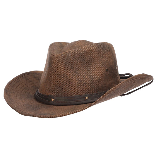 Sombrero Outback Danum de sarga Envejecido de Dorfman Pacific - Marrón