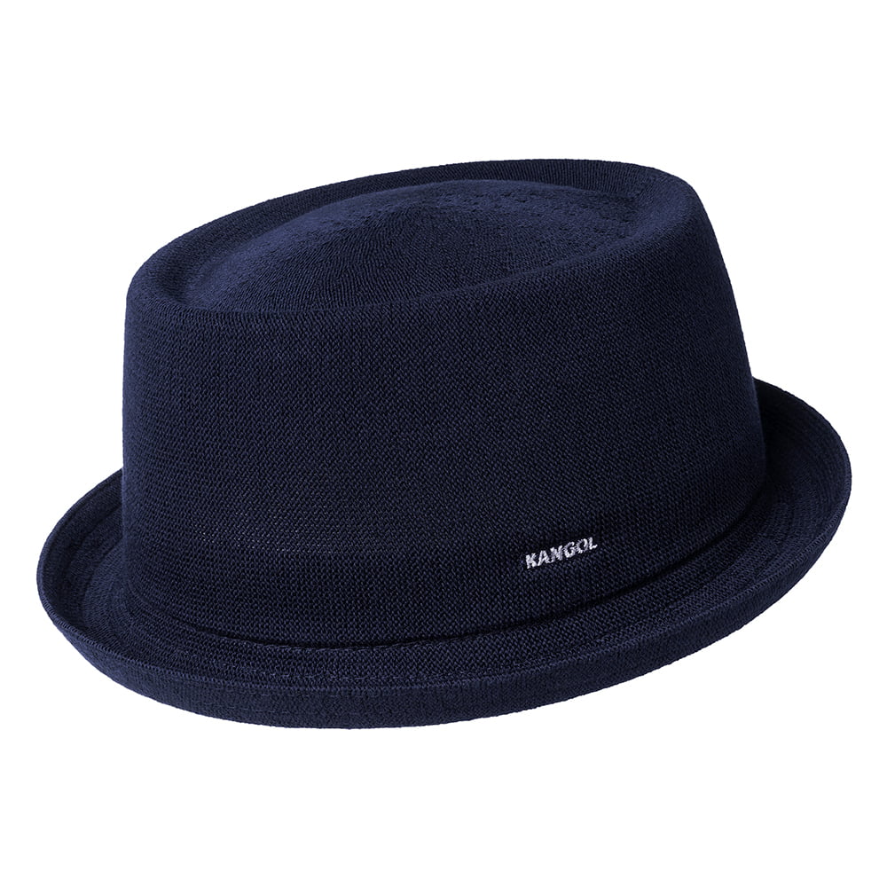 Sombrero Pork Pie Mowbray de bambú de Kangol - Azul Oscuro
