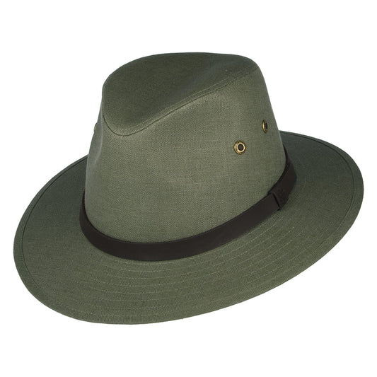 Sombrero Safari de lino irlandés de Failsworth - Kaki