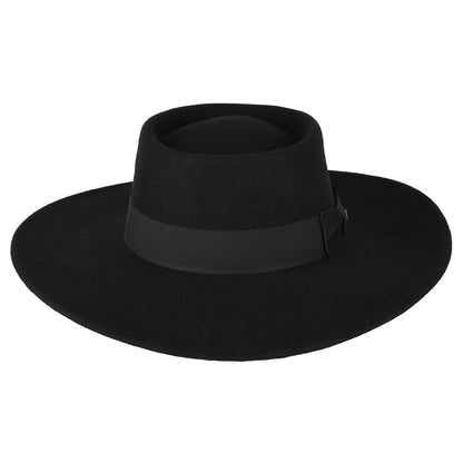 Sombrero Gaucho Hank repelente al agua de fieltro de lana de Scala - Negro