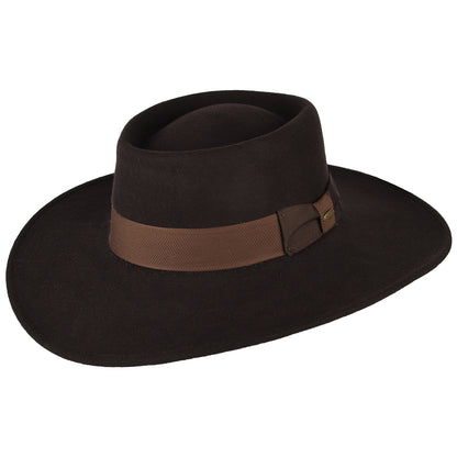 Sombrero Gaucho Hank repelente al agua de fieltro de lana de Scala - Chocolate