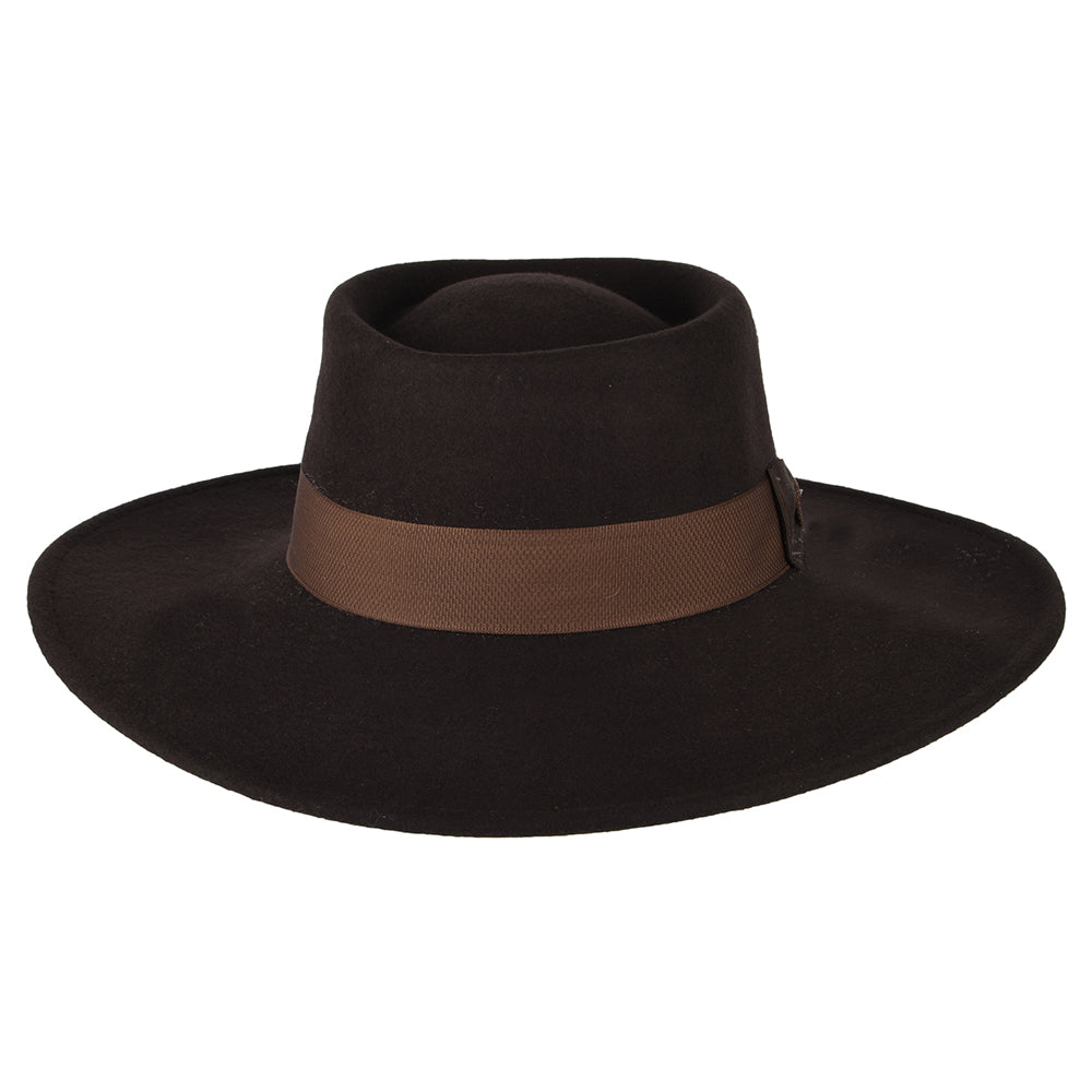 Sombrero Gaucho Hank repelente al agua de fieltro de lana de Scala - Chocolate
