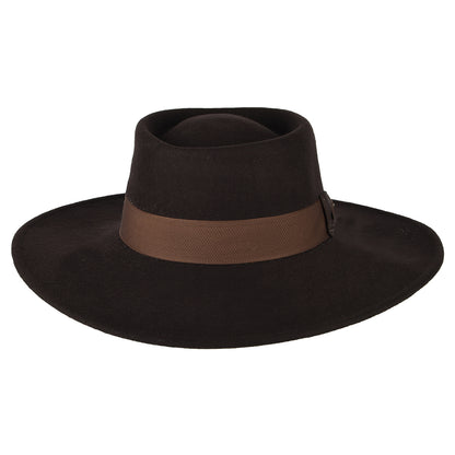 Sombrero Gaucho Hank repelente al agua de fieltro de lana de Scala - Chocolate