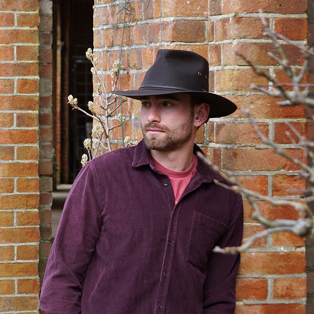 Sombrero Aussie de impermeable de Jaxon & James - Marrón