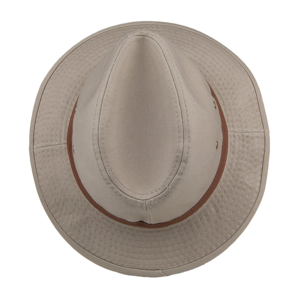 Sombrero Safari Resistente a lloviznas de algodón de Dorfman Pacific - Kaki