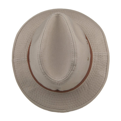 Sombrero Safari Resistente a lloviznas de algodón de Dorfman Pacific - Kaki