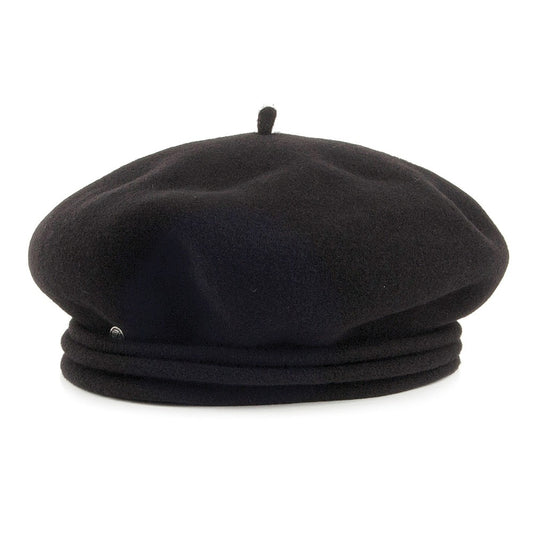Boina Chopin de lana merino de Laulhère - Negro