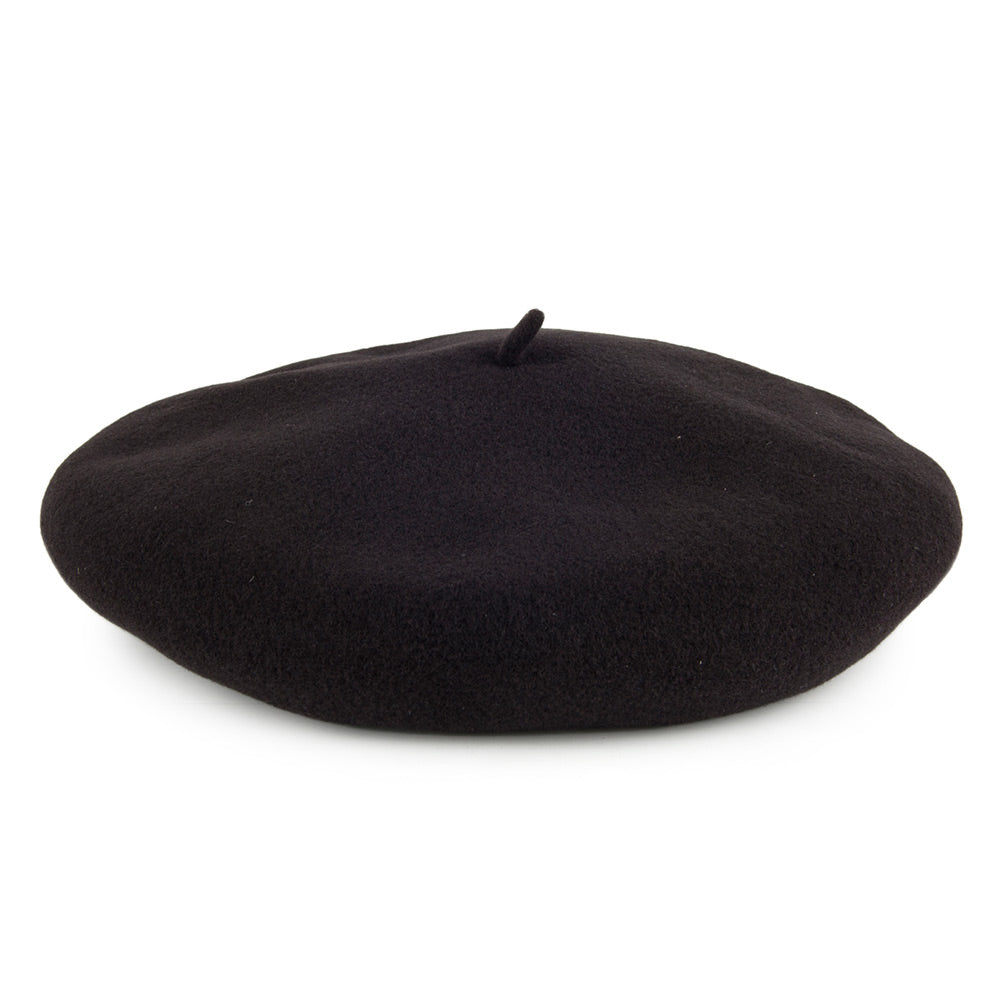 Boina vasca 25.4 cm de lana merino de Laulhère - Negro