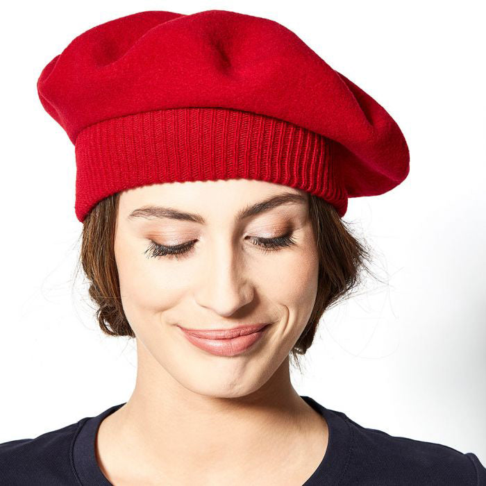 Boina Parisienne de lana merino de Laulhère - Rojo