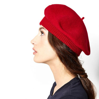 Boina Parisienne de lana merino de Laulhère - Rojo