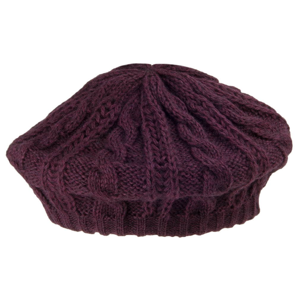Boina Tejido de cable de Whiteley - Merlot