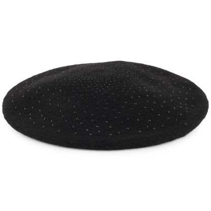 Boina de lana con strass azabache de Whiteley - Negro