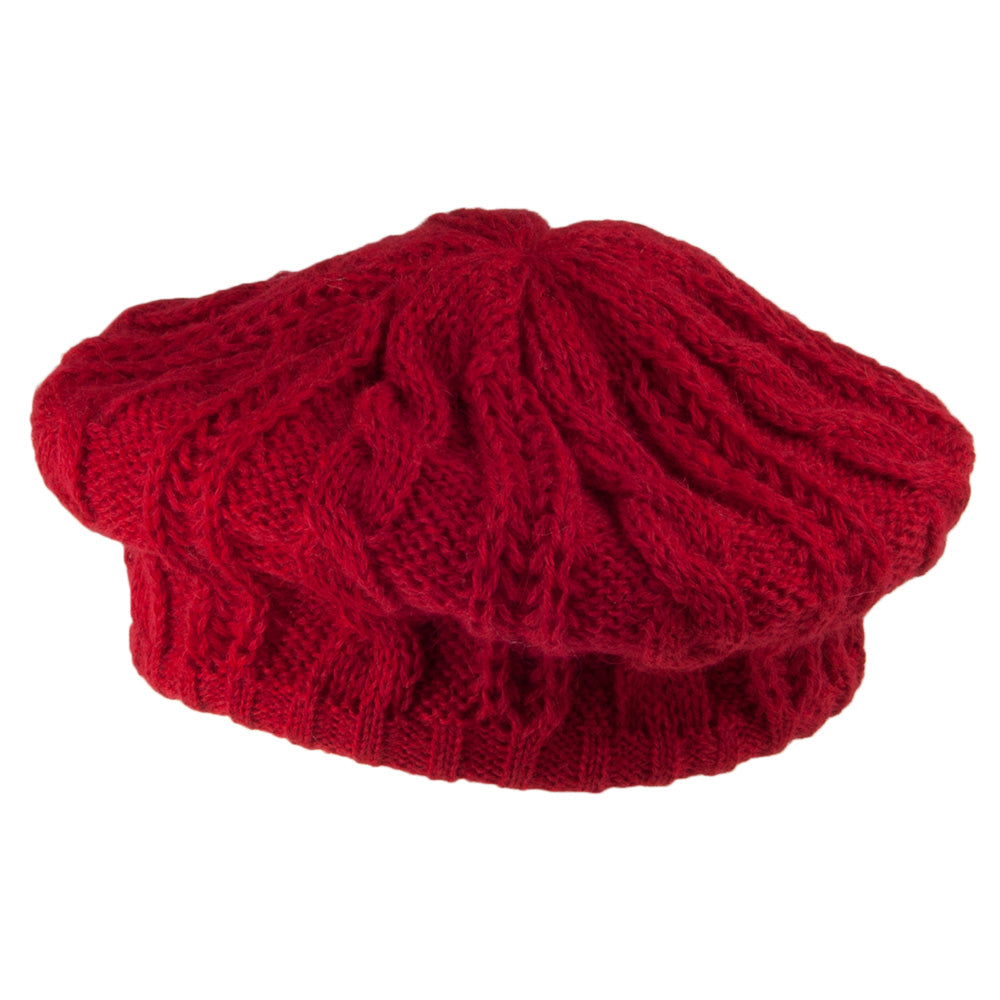 Boina Tejido de cable de Whiteley - Rojo