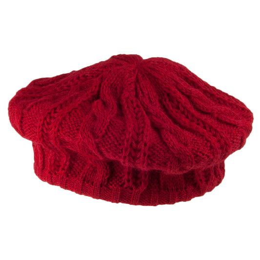 Boina Tejido de cable de Whiteley - Rojo