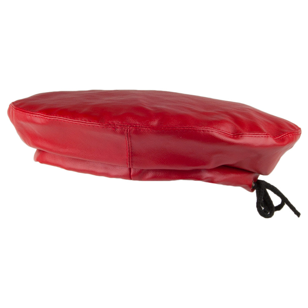 Boina mujeres de piel sintética de Scala - Rojo