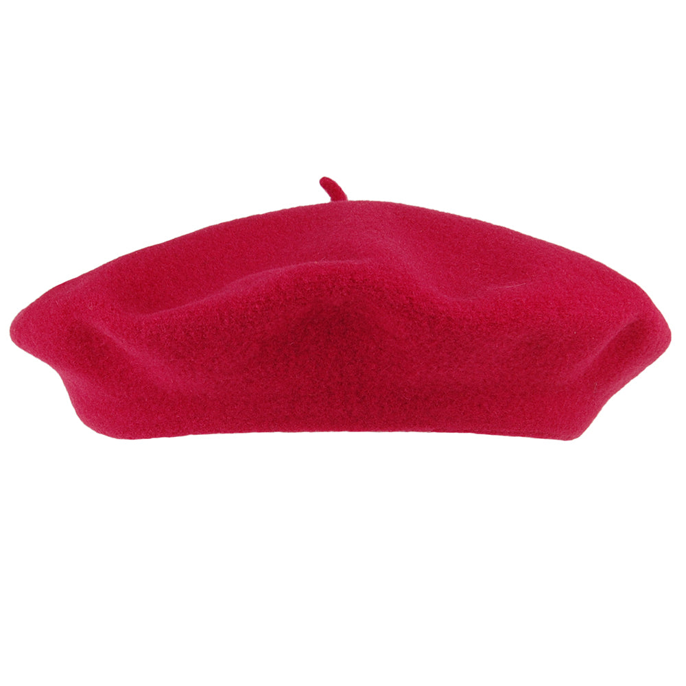 Boina Authentique de lana merino de Laulhère - Rojo Frambuesa
