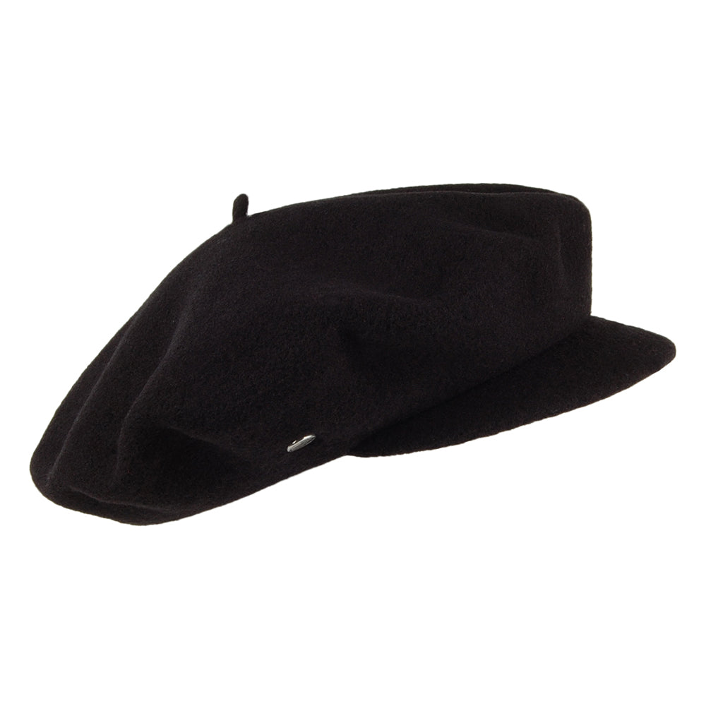 Gorra Baker Boy Campus de lana merino de Laulhère - Negro