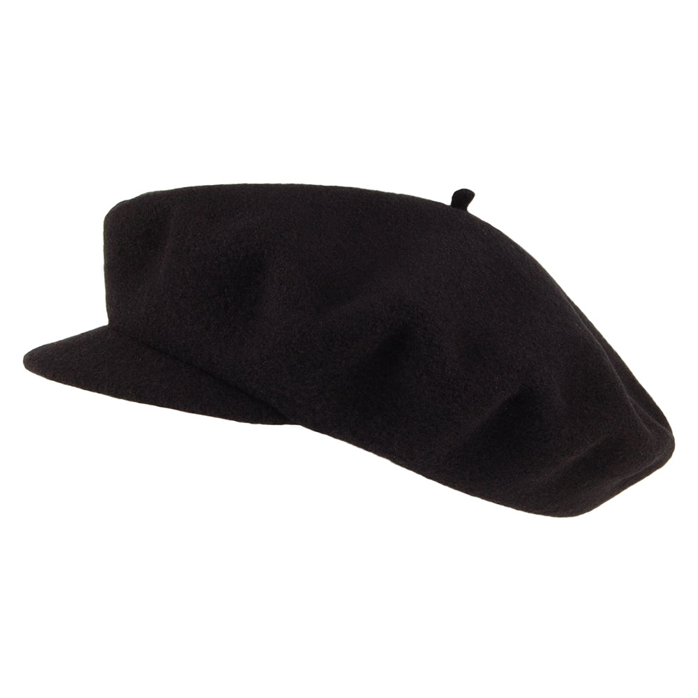 Gorra Baker Boy Campus de lana merino de Laulhère - Negro