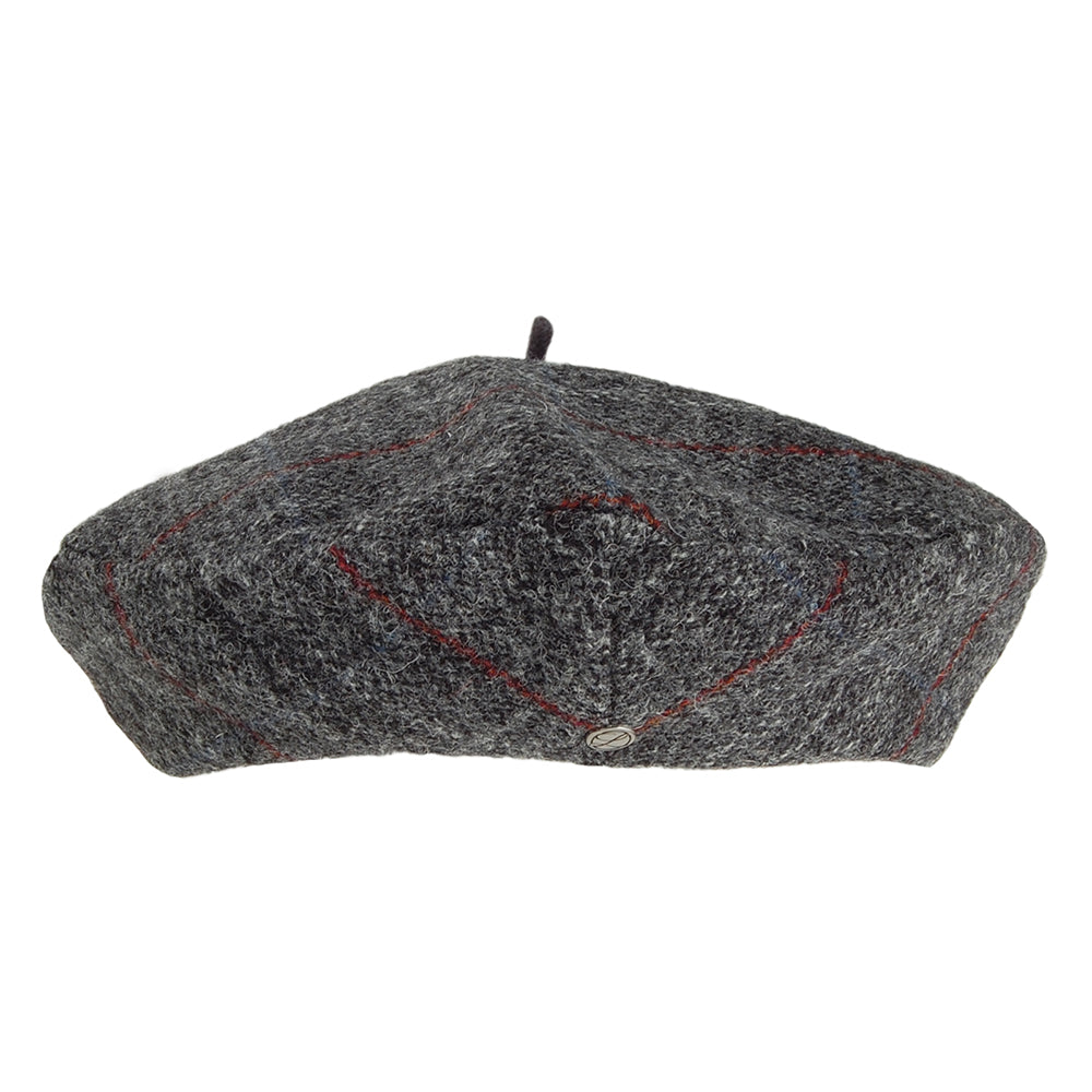 Boina Gwen de HARRIS TWEED diseño de espiga de Laulhère - Gris