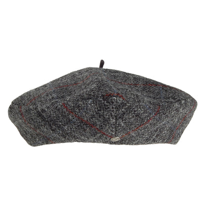 Boina Gwen de HARRIS TWEED diseño de espiga de Laulhère - Gris