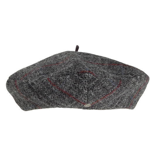 Boina Gwen de HARRIS TWEED diseño de espiga de Laulhère - Gris