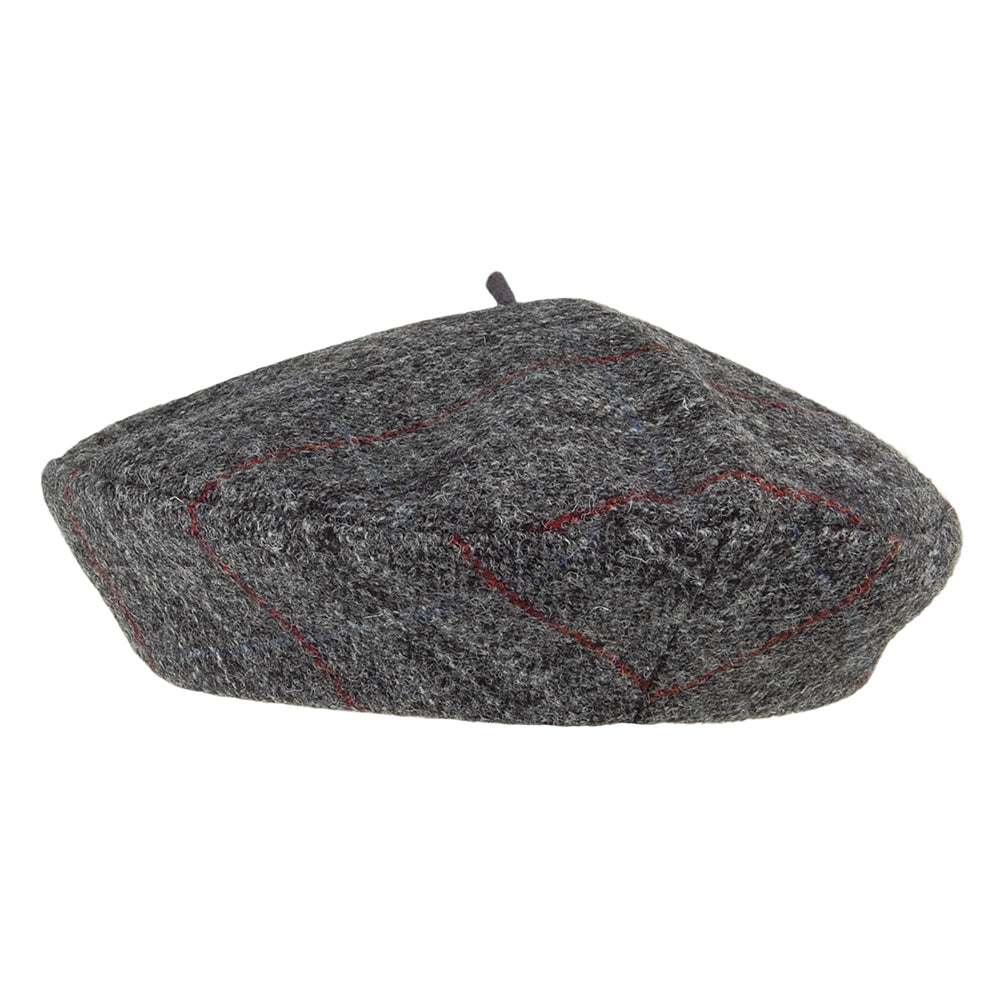 Boina Gwen de HARRIS TWEED diseño de espiga de Laulhère - Gris