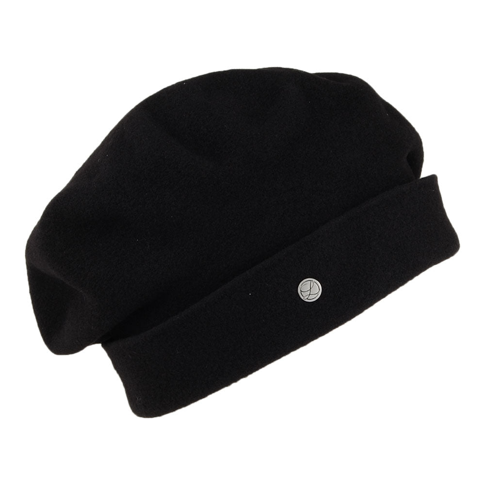Boina Fleurine de lana merino de Héritage par Laulhère - Negro
