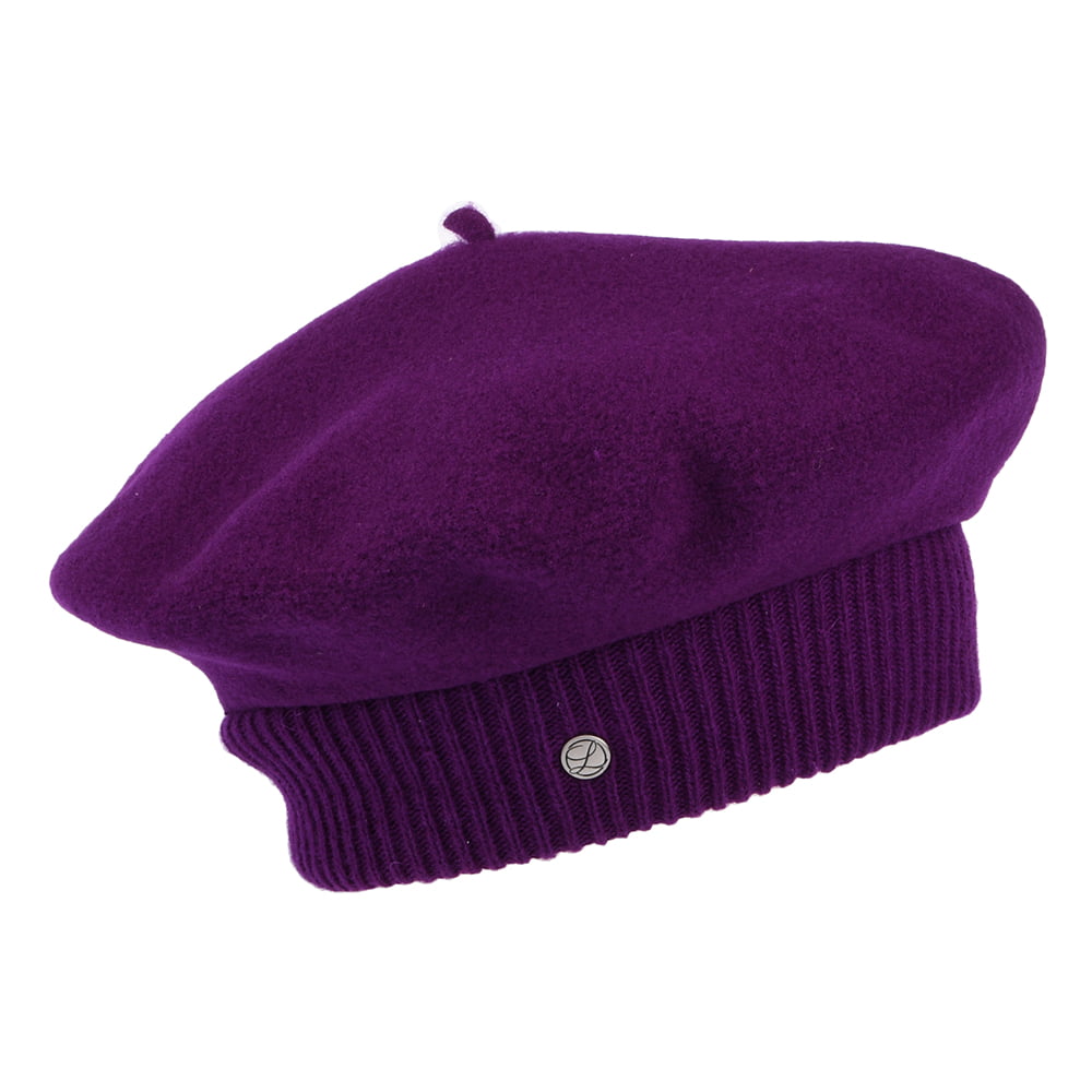Boina Parisienne de lana merino de Laulhère - Ciruela