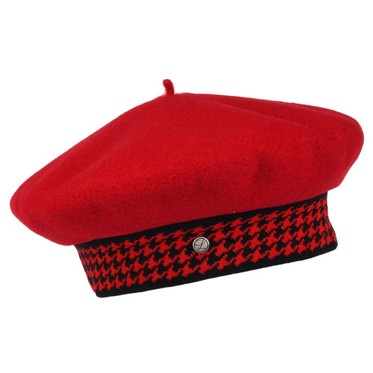 Boina Gabrielle de lana merino de Laulhère - Rojo