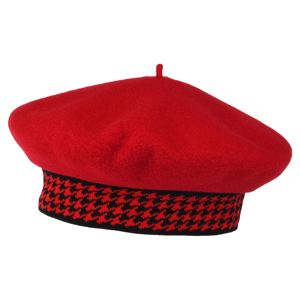 Boina Gabrielle de lana merino de Laulhère - Rojo